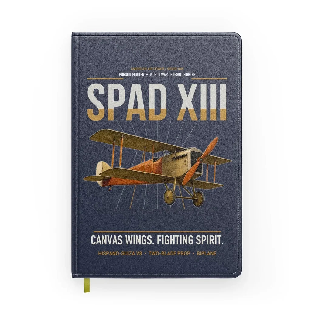 SPAD XIII design on navy blue notebook