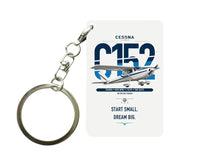 Thumbnail for Cessna 152 design on white designed key chain, double-side print