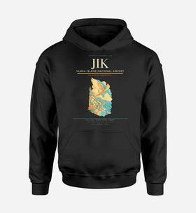 Single-Side Printing — Ikaria Island National Airport (JIK) Double-Side Hoodie
