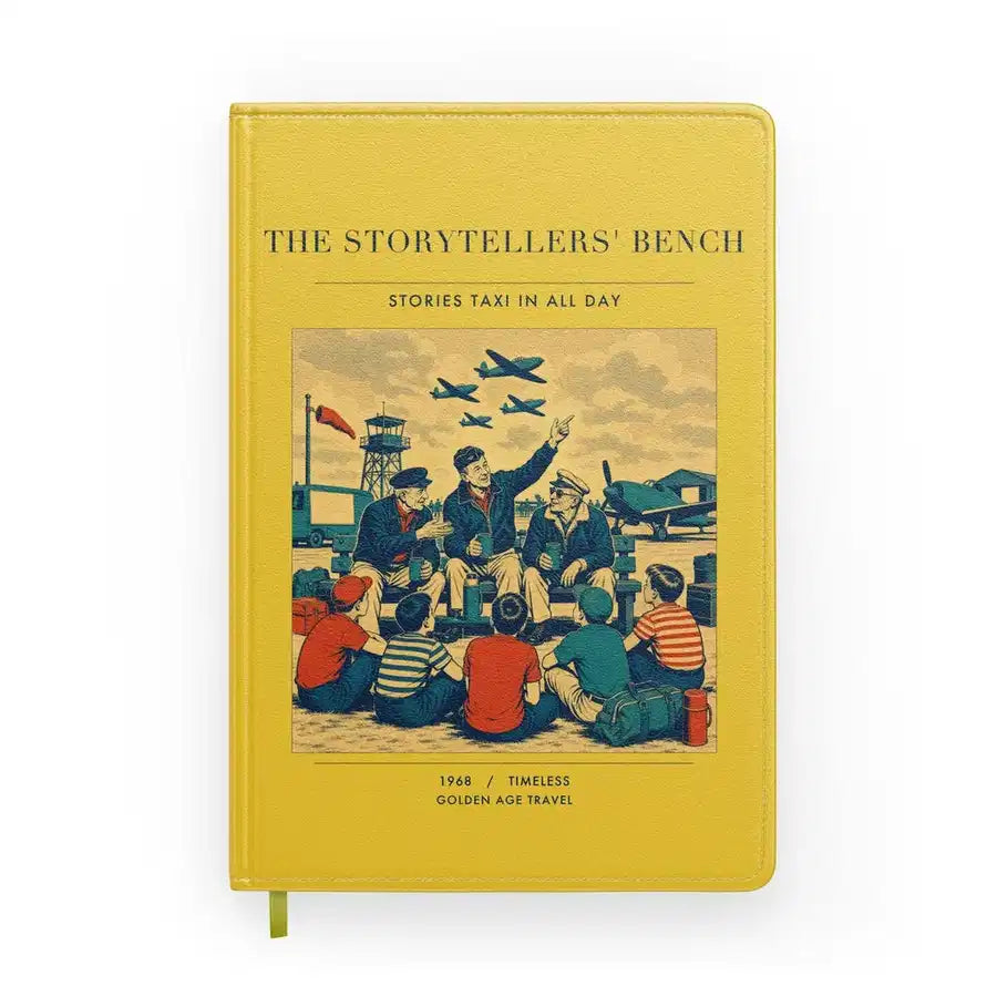 VINTAGE G4430 - The Storytellers' Bench - Designed Notebooks design on yellow