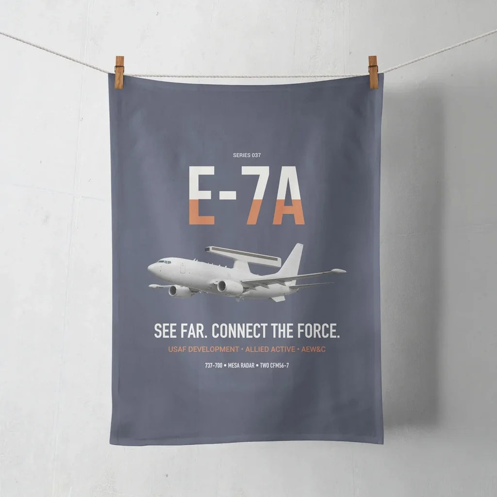 E-7A Wedgetail design on navy blue towel