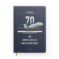 Thumbnail for Fokker 70 design on navy blue notebook