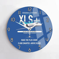 Thumbnail for Cessna Citation XLSPlus design on blue no frame wall clock
