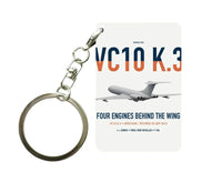 Thumbnail for Vickers VC10 K.3 design on white designed key chain, double-side print