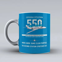 Thumbnail for Cessna Citation 550 - Citation II design on turquoise ceramic mug, double-side print