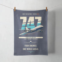 Thumbnail for Boeing 747-400 design on navy blue towel