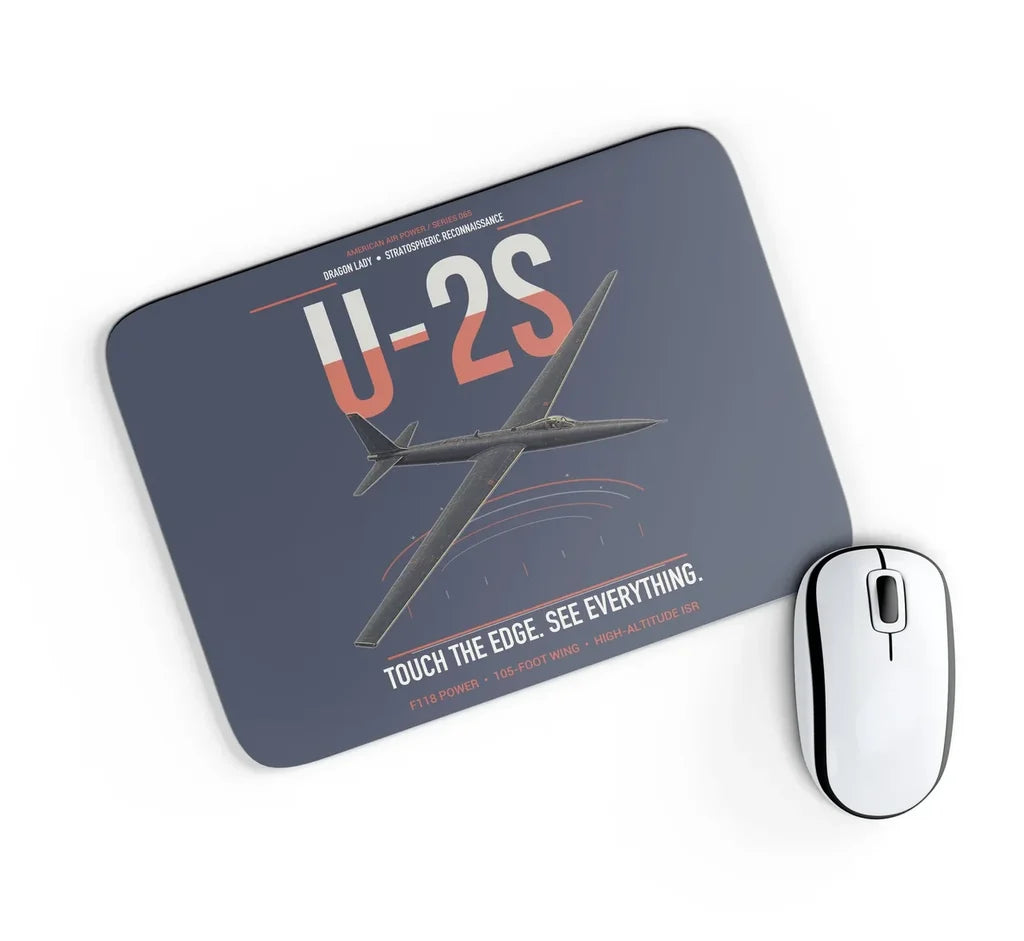 U-2S Dragon Lady design on navy blue rectangle mouse pad