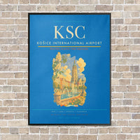 Thumbnail for Košice International Airport KSC vertical canvas print - framed - turquoise background