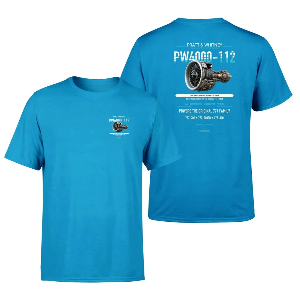 PW4000-112 design on turquoise t shirt