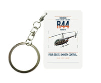 Thumbnail for Robinson R44 Raven II design on white designed key chain, double-side print