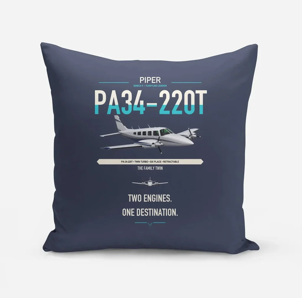 Piper PA-34-220T Seneca V design on navy blue pillow