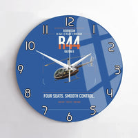 Thumbnail for Robinson R44 Raven II design on blue no frame wall clock