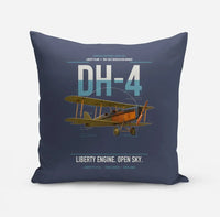 Thumbnail for Airco DH-4 Liberty Plane design on navy blue pillow
