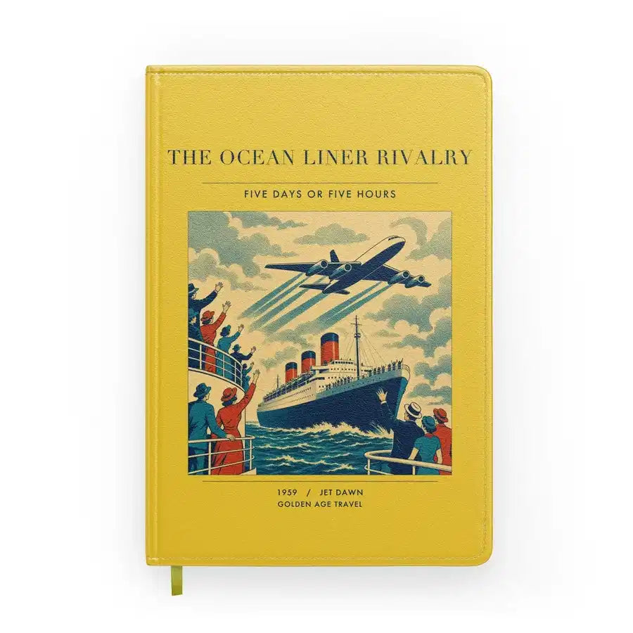 VINTAGE G4307 - The Ocean Liner Rivalry - Designed Notebooks design on yellow