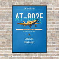 Thumbnail for Air Tractor AT-802F vertical canvas print - framed - turquoise background