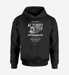 Single-Side Printing — Rolls-Royce AE 2100D3 Engine Double-Side Hoodie