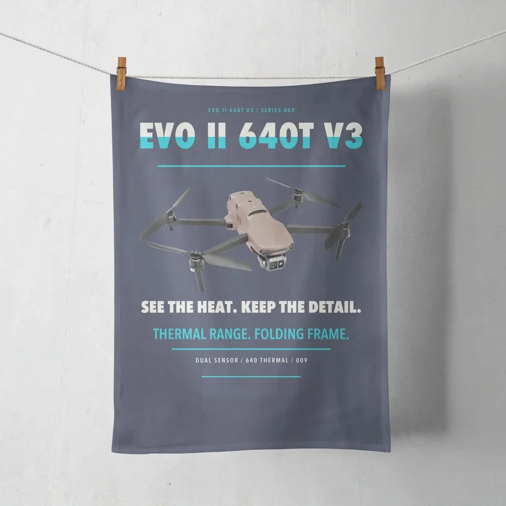 Autel EVO II Dual 640T V3 design on navy blue towel