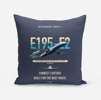 Thumbnail for Embraer E195-E2 design on navy blue pillow