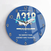 Thumbnail for Airbus A318 design on blue no frame wall clock