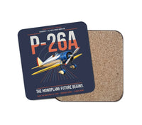 Thumbnail for Boeing P-26A Peashooter design on navy blue 1 piece coaster