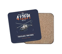 Thumbnail for Bell 412EPI design on navy blue 1 piece coaster