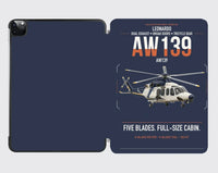 Thumbnail for Leonardo AW139 design on navy blue ipad tablet case