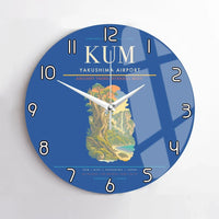 Thumbnail for Yakushima Airport (KUM) design on blue no frame wall clock