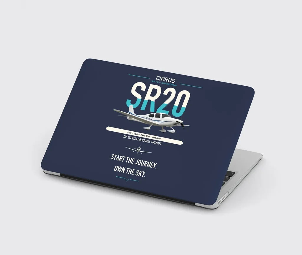 Cirrus SR20 design on navy blue MacBook case