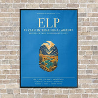 Thumbnail for El Paso International Airport ELP vertical canvas print - framed - turquoise background