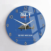 Thumbnail for Kawasaki OH-1 design on blue no frame wall clock