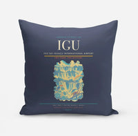 Thumbnail for Foz do Iguaçu International Airport (IGU) design on navy blue pillow