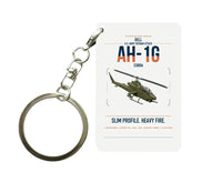 Thumbnail for Bell AH-1G Cobra design on white designed key chain, double-side print