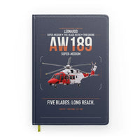 Thumbnail for Leonardo AW189 design on navy blue notebook