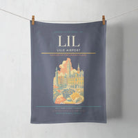 Thumbnail for Lille Airport (LIL) design on navy blue towel