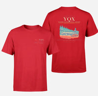 Thumbnail for Gander International Airport (YQX) design printed on red double-side t-shirt