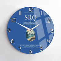 Thumbnail for Sarasota Bradenton International Airport (SRQ) design on blue no frame wall clock