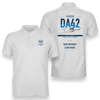 Thumbnail for Diamond DA42-VI design on white double-side polo t-shirt, double-side print