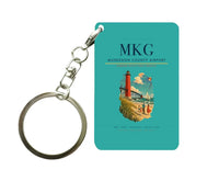 Thumbnail for Muskegon County Airport (MKG) design on turquoise key chain