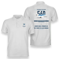 Thumbnail for Cessna Citation 560 - Citation V design on white double-side polo t-shirt, double-side print