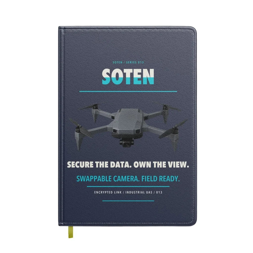 ACSL SOTEN design on navy blue notebook