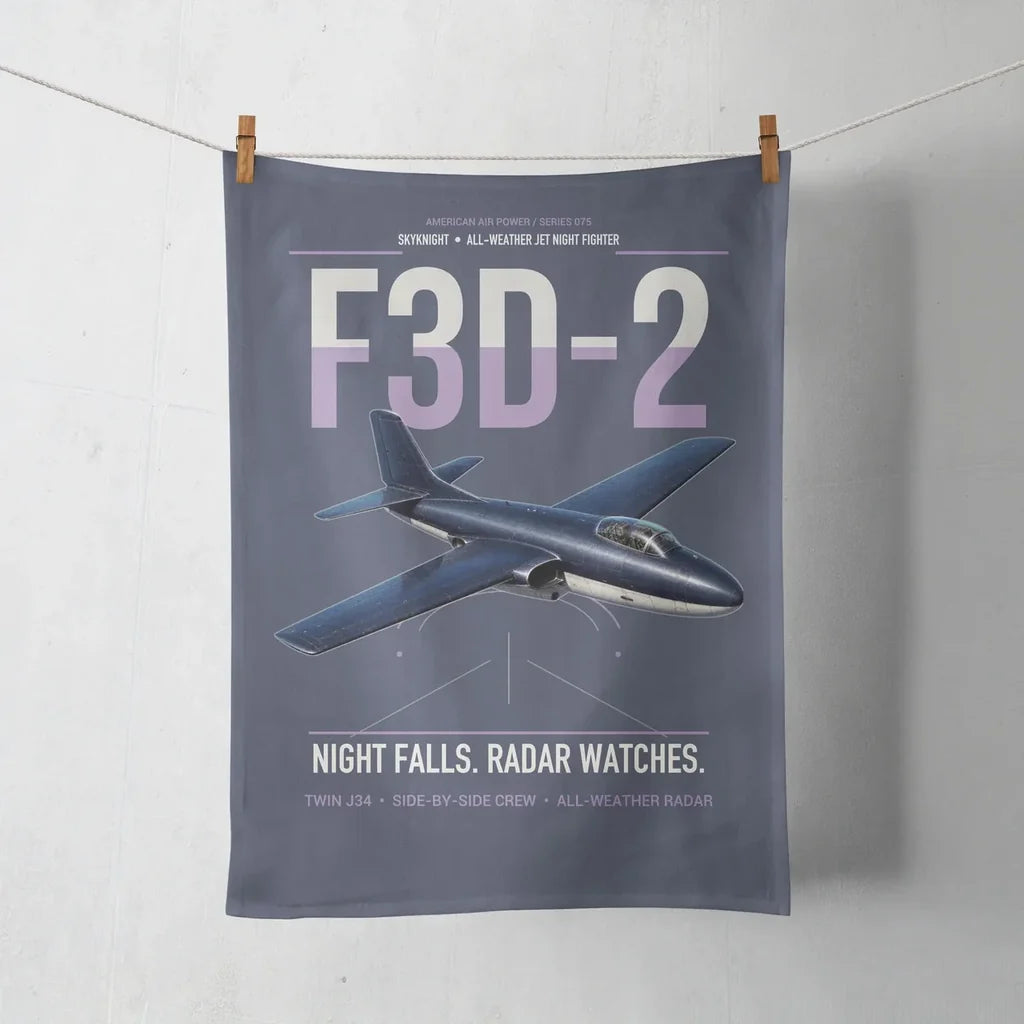 F3D-2 Skyknight design on navy blue towel