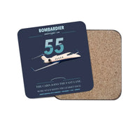 Thumbnail for Bombardier Learjet 55 design on navy blue 1 piece coaster