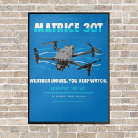 Thumbnail for DJI Matrice 30T vertical canvas print - framed - turquoise background