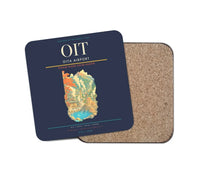Thumbnail for Oita Airport (OIT) design on navy blue 1 piece coaster
