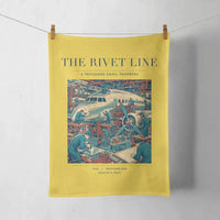 Thumbnail for VINTAGE G4170 - The Rivet Line - Designed Towels design on yellow