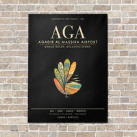 Thumbnail for Agadir Al Massira Airport AGA - Canvas Framed - Black
