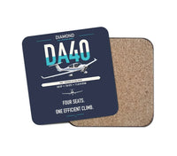 Thumbnail for Diamond DA40 design on navy blue 1 piece coaster