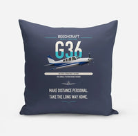 Thumbnail for Beechcraft Bonanza G36 design on navy blue pillow