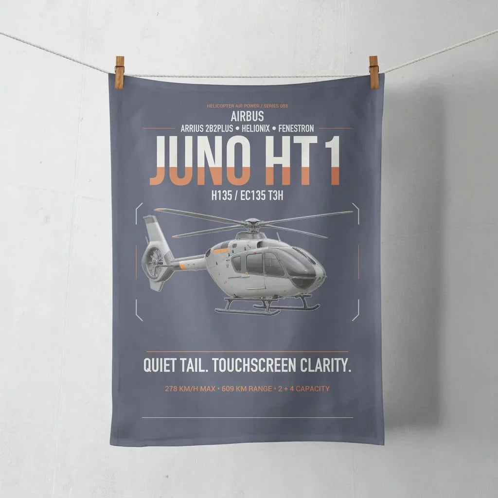 Airbus H135 Juno HT1 design on navy blue towel