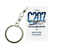 Thumbnail for Cessna T207A Stationair 8 design on white designed key chain, double-side print